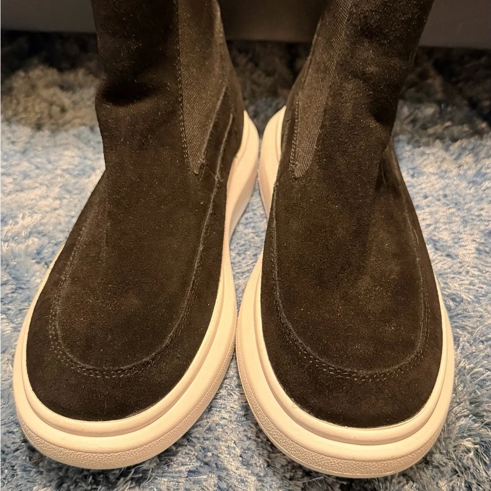 Nurture Rebalance Black Suede  High-Top Sneakers